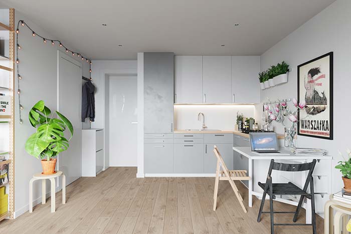 Simple L-shaped kitchen