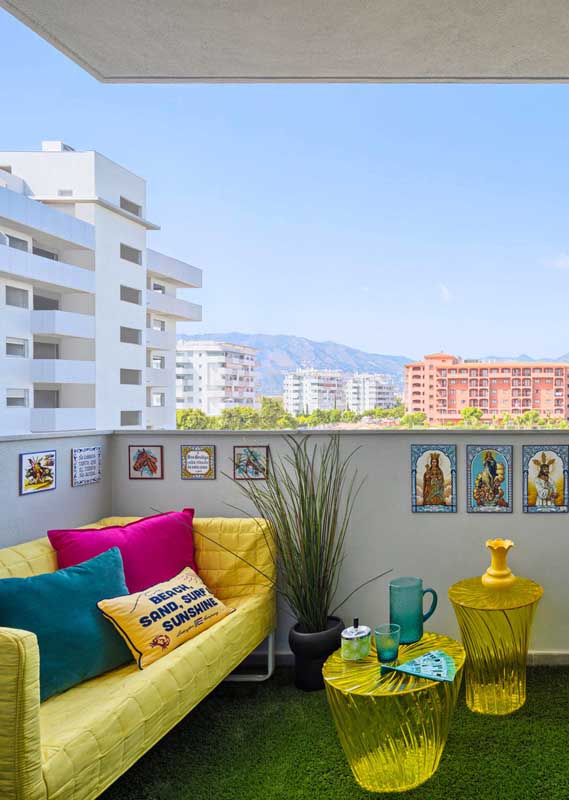 How about a yellow sofa for your balcony?