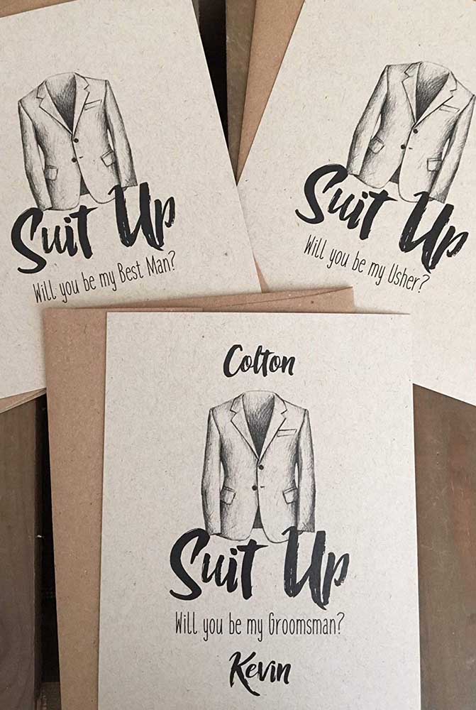 Groomsman invitation with orientation of the clothes that should be worn on the day