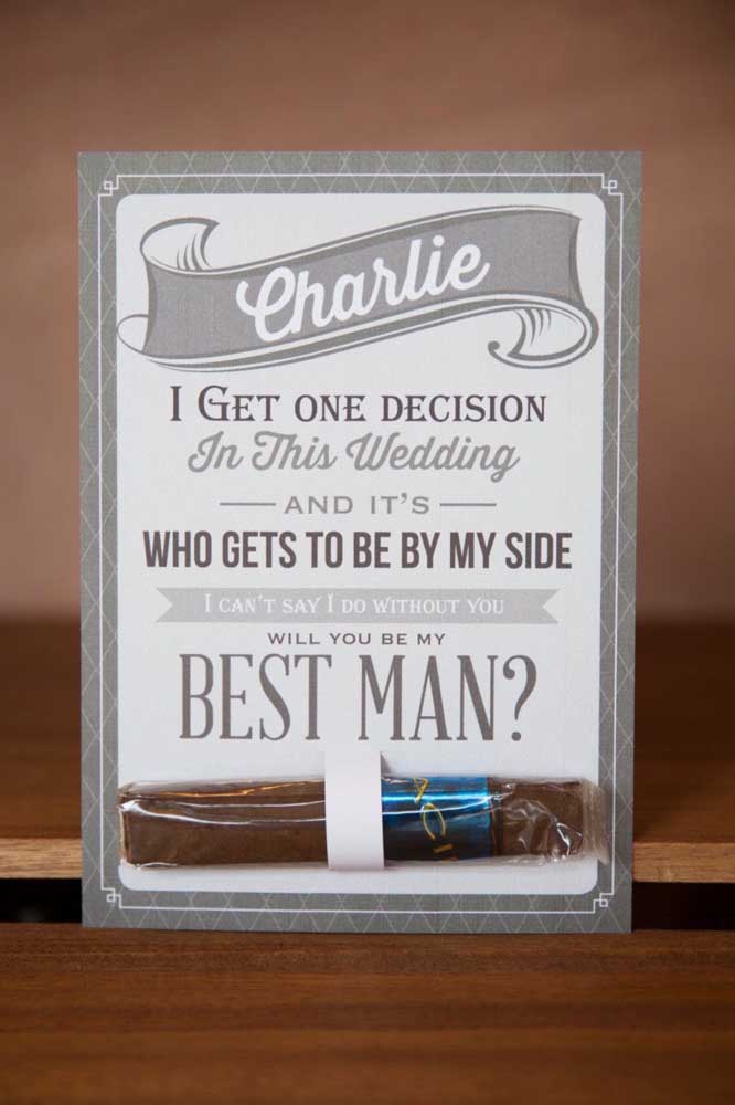Simple but well-crafted wedding invitation. The cigar is that treat that could not be left out