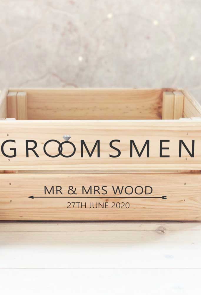 A simple wooden box can become the invitation for the best man