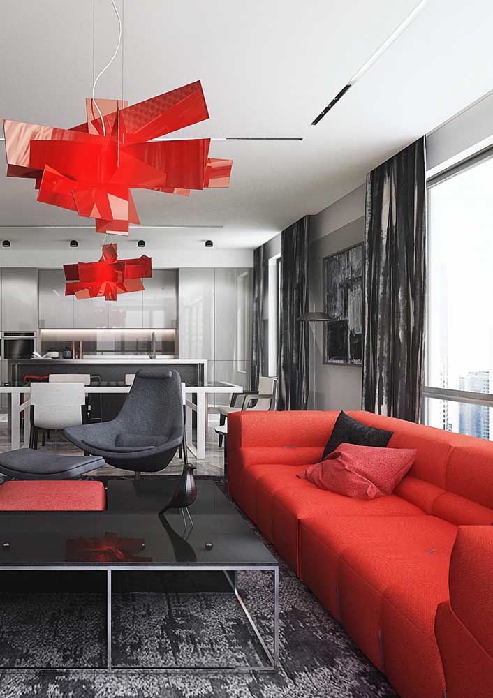 Red and black room: bold design, but without exaggeration