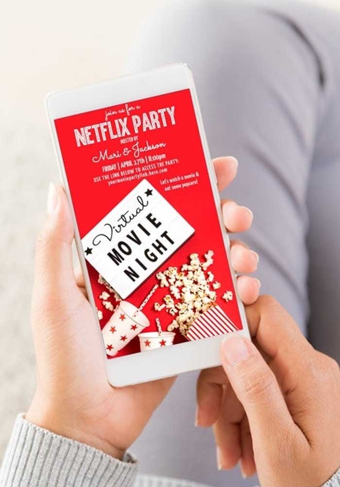 Virtual invitation template for cinema party