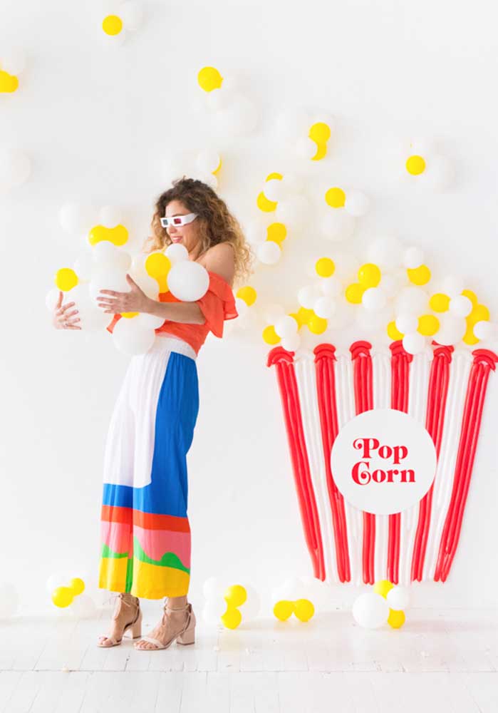 How about giant size popcorn? Do this using balloons