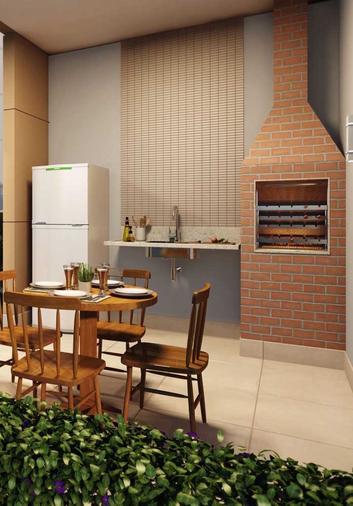 Brick barbecue for the simple gourmet space