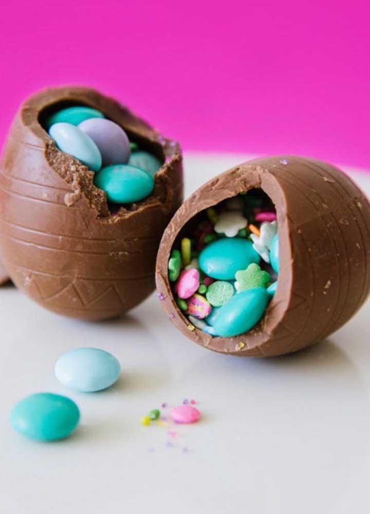 These little Easter Eggs were completely filled with chocolate confetti; beautiful and delicious result