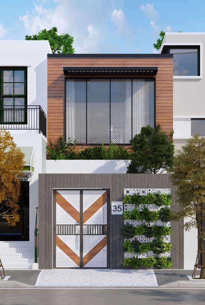 The simple and small townhouse makes it beautiful in the neighborhood