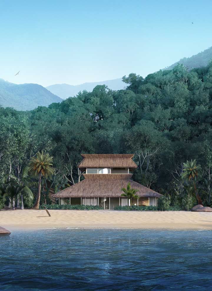 A house on the beach in a paradise, ok?
