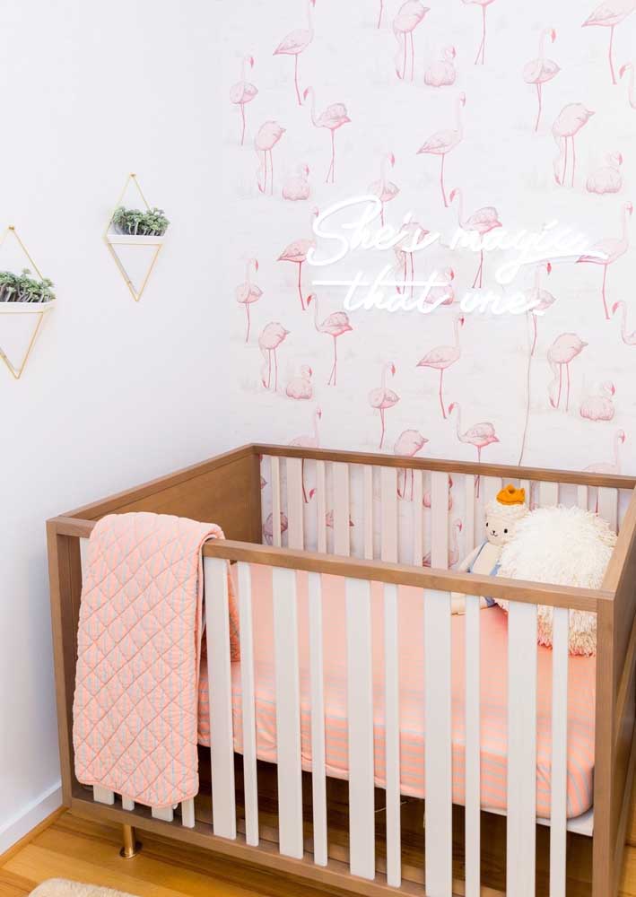 The baby's room also looks beautiful with a neon sign. Just be careful to choose a shade that does not disturb the child's rest