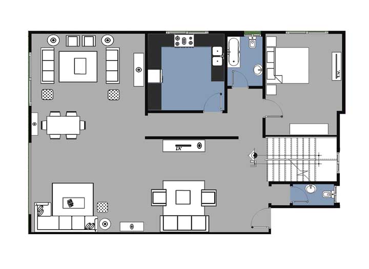Large and spacious house plan with guest room 