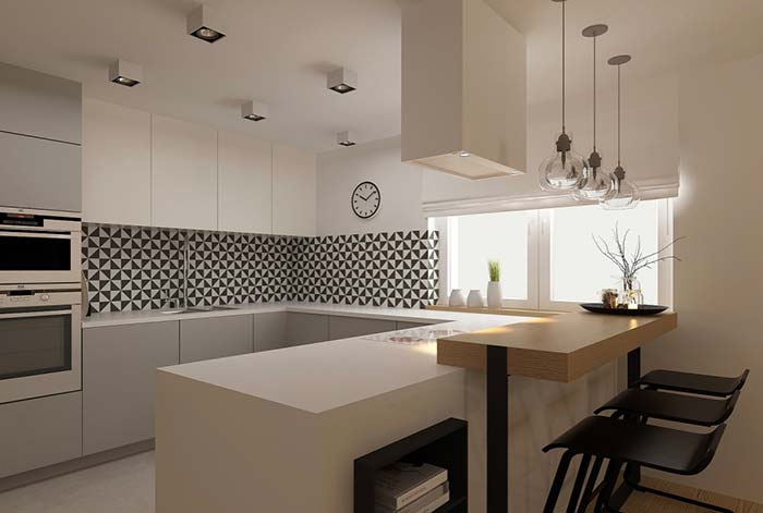 Charming black and white kitchen