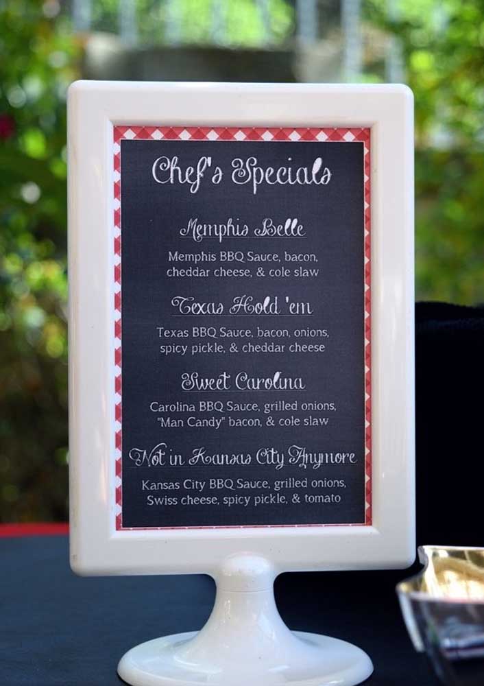 How about offering a menu for guests to see all the options?