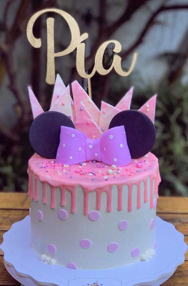 Minnie cake in pink and lilac