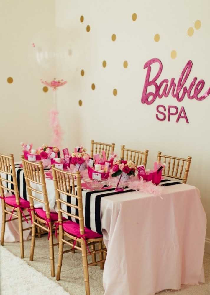 Festa infantil Spa Day com tema Barbie