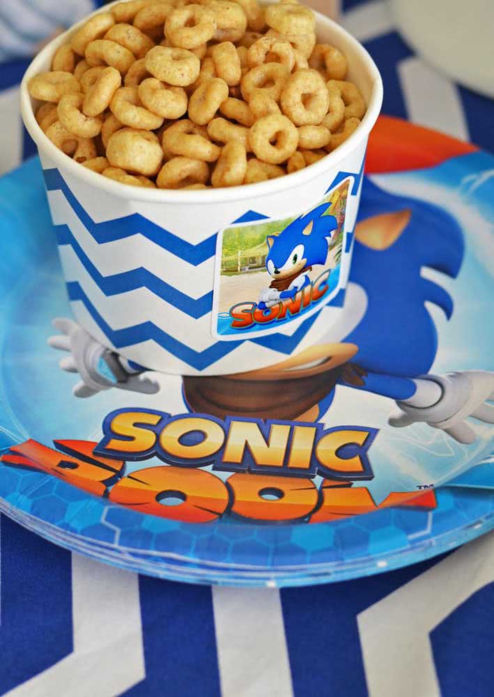 Salgadinhos de argola: a cara da festa Sonic