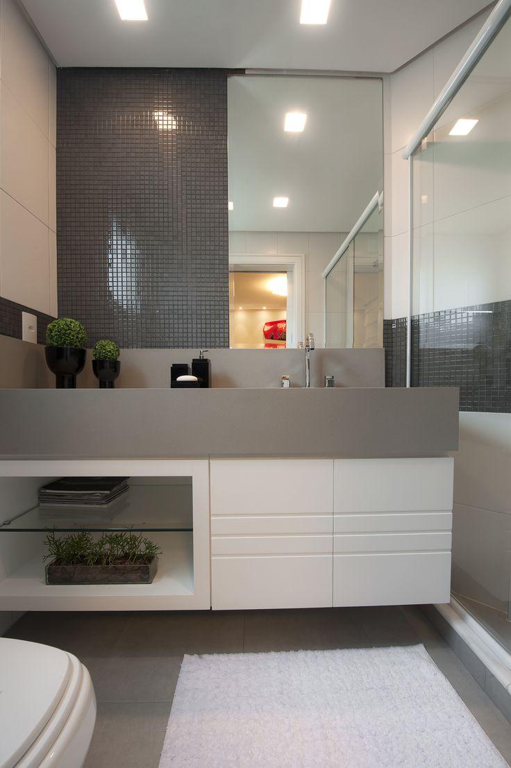 Gray and white bathroom that fits any style of residence.