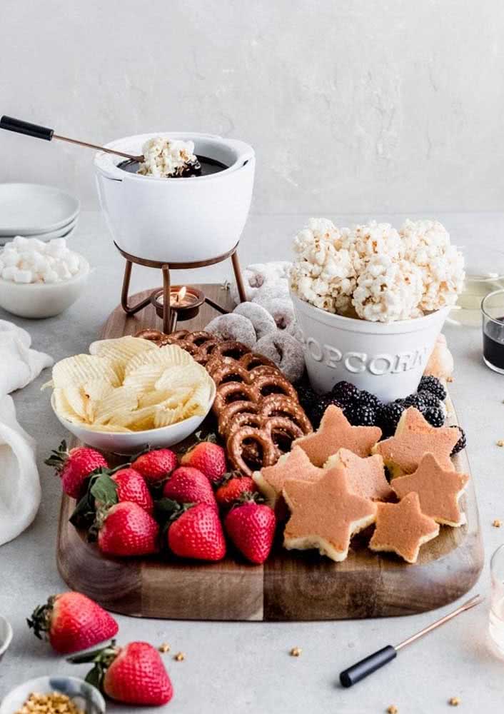 How about a popcorn to dip in the chocolate fondue?