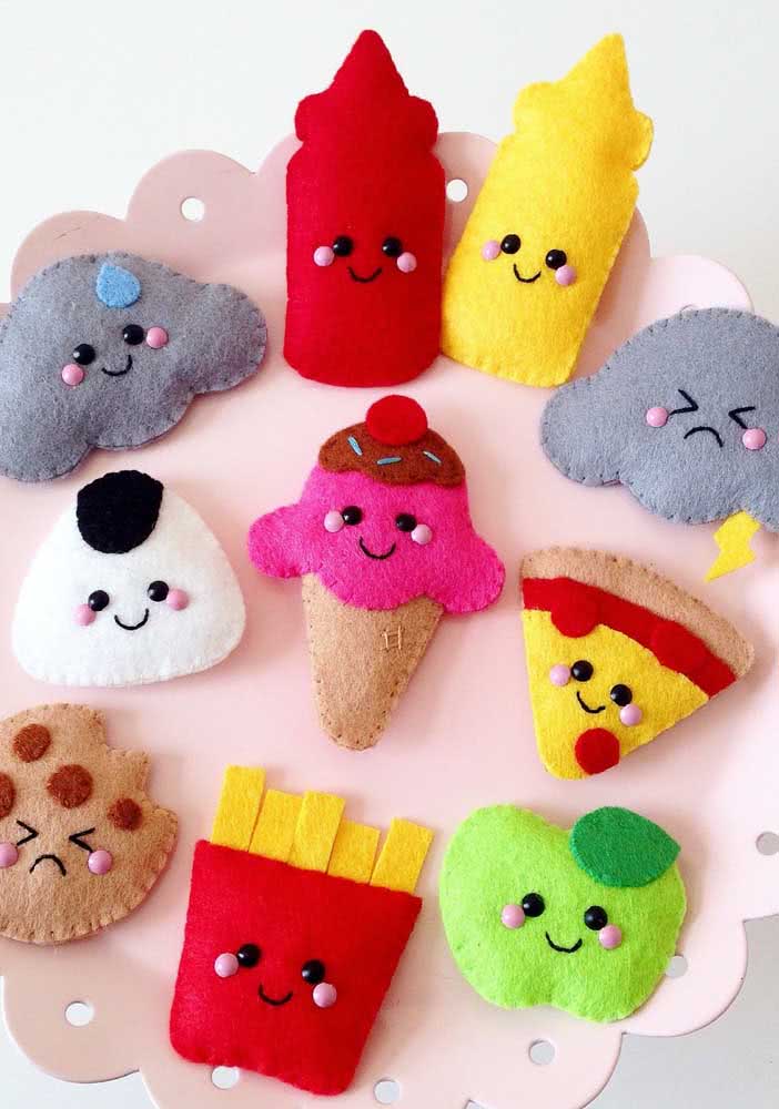 A complete collection of felt cuteness: from clouds to french fries