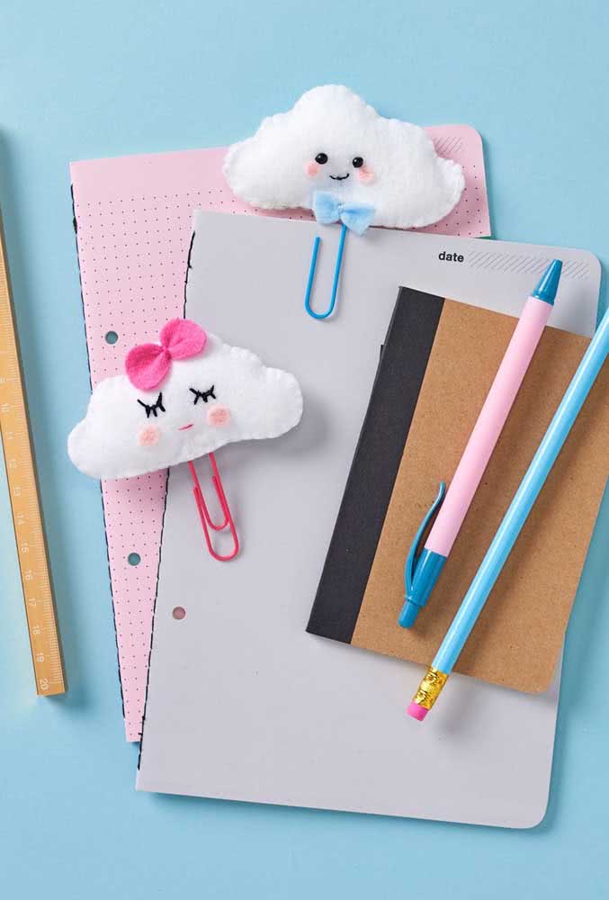Felt clouds to make your notes more beautiful and fun