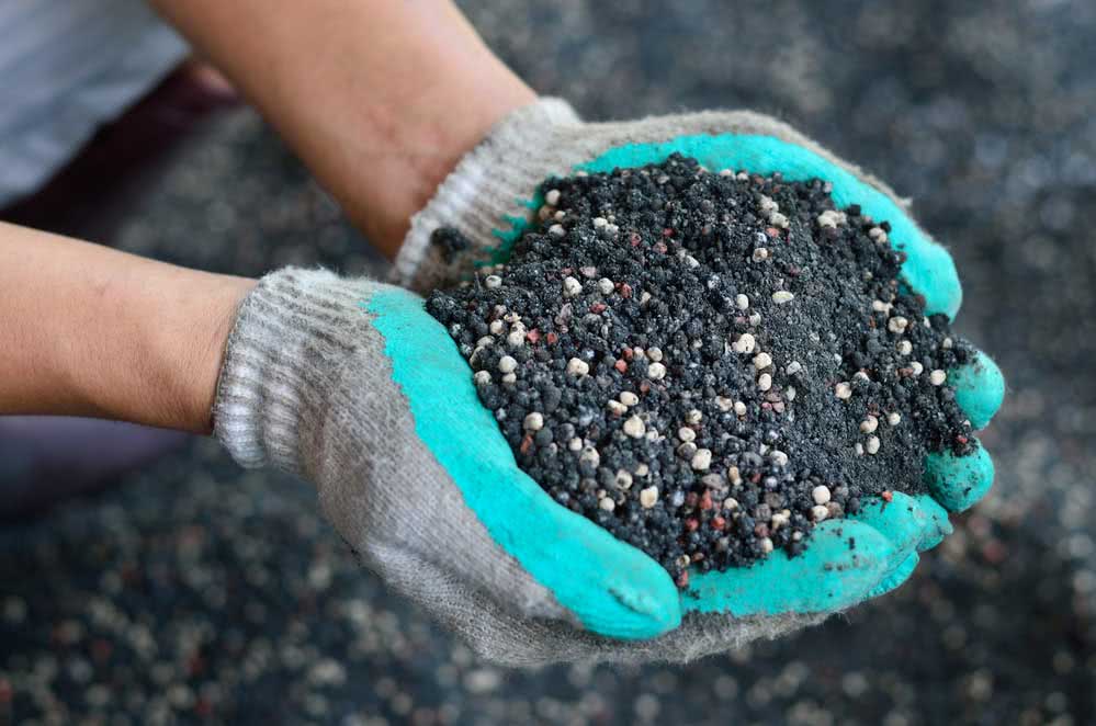 Compost with coffee grounds