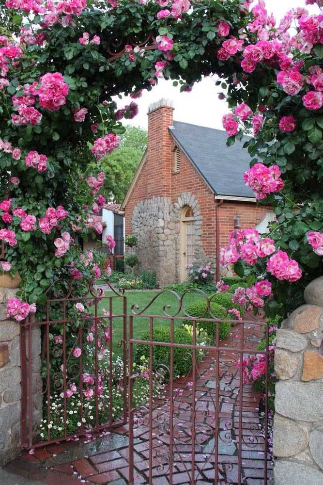 Can you imagine a climbing rose portal at the entrance to your house?  A show!