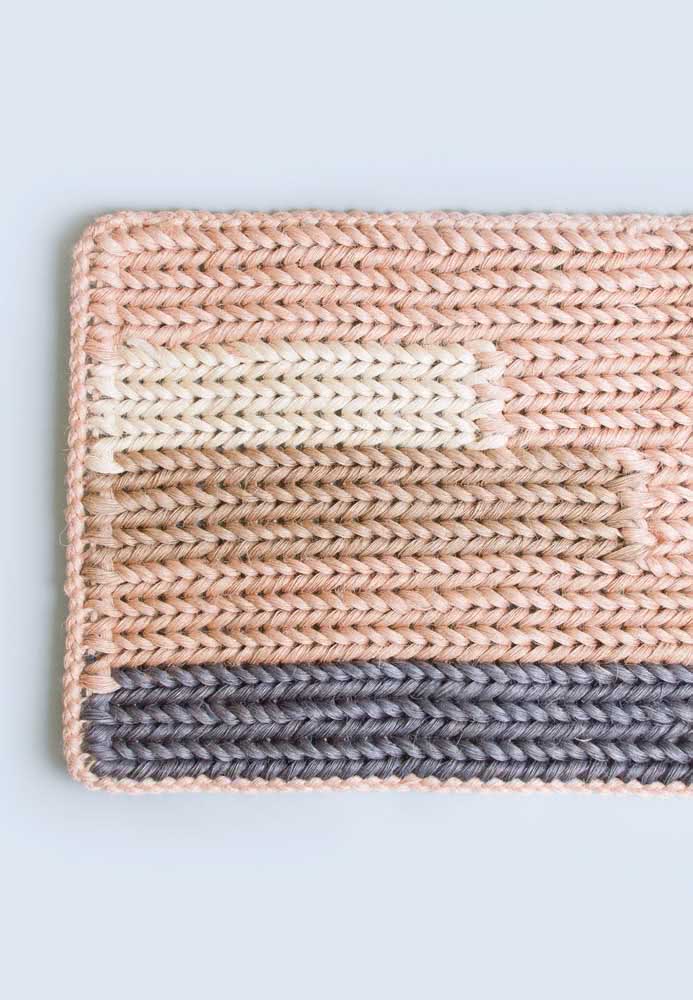 Soft colors to brighten the square door crochet mat