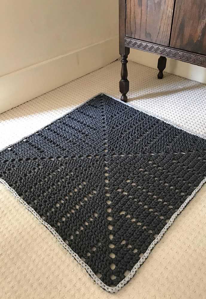 And how about a black square crochet door mat now? 