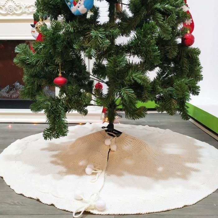 +37 Jupe sapin de Noël : Tapis de Sapin Arbre de Noel Blanc 120cm Arbre
